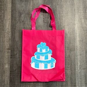 💞 New Magenta Reusable Tote Bag with 3 Tier Cake Design
